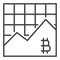 Cryptocurrency Trading vector Bitcoin Graph linear icon or logo element