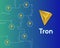 Cryptocurrency tron blockchain circuit networking background