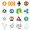 Cryptocurrency Vector Icon Set