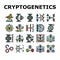 cryptogenetics dna gene helix icons set vector