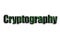 Cryptography. The inscription has a texture of the photography, which depicts the green glitch symbols