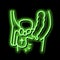 cryptorchidism disease neon glow icon illustration