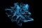 Crystal 3D rendered xray blue