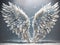 Crystal Angel Wings Backdrop Beautiful Photography Template Design - ai generated