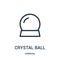 crystal ball icon vector from carnival collection. Thin line crystal ball outline icon vector illustration