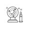 Crystal Ball line icon. Isolated vector element.