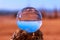 Crystal ball with martian landscape