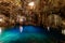 Crystal blue water in Cenote XKeken (XQuequen) in Dzitnup village near Valladolid city - Yucatan Peninsula - Mexico