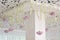 Crystal chains hang art decor wedding ceiling close