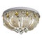 Crystal Chandelier. Ceiling lamp made of metal and crysta