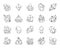 Crystal charcoal draw line icons vector set