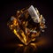 Crystal Citrine gem isolated on black background.