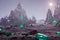 Crystal City : A Translucent Emerald City on the Moon with Generative AI