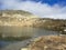 A crystal clear alpine lakes Laghi d`Orsirora during a beautiful autumn day in the mountainous area of the St. Gotthard Pass