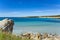 Crystal clear blue Mediterranean sea water on St.Croix Martigues beach, Provence, France