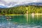 Crystal clear Caumasee lake near Flims, Grisons, Switzerland.