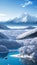 Crystal Clear Lake Surrounded by Towering Snowy Peaks