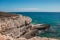 Crystal clear turquoise water with cliffs