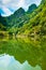 Crystal clear warer of lake Trang An Scenic Landscape, Ninh Binh, Vietnam