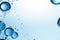 Crystal-clear water bubbles, refreshment and rejuvenation, wellness and cosmetics industry advertising.