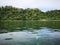 Crystal clear water with healthy coral reefs undersea from surface of Gaya Island, Tunku Abdul Rahman Park, Kota Kinabalu. Sabah,