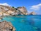 Crystal clear water on Kastro Beach, Greece