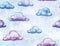 Crystal Clouds Watercolored Seamless Repeating Pattern