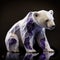 Crystal design shiny happy cute bear animal, gemstone amethyst nature graphic background Generative AI