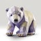 Crystal design shiny happy cute bear animal, gemstone amethyst nature graphic background Generative AI