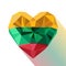 Crystal gem jewelry heart with the flag of the Republic of Lithuania.