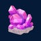 Crystal gem, pink magic rhinestone isolated icon