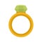 Crystal gemstone ring icon, flat style