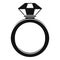 Crystal gemstone ring icon, simple style