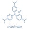 Crystal gentian violet molecule. Dye used in Gram staining of bacteria. Skeletal formula.