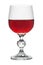 A crystal glass of red wine isolated on white