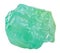 Crystal of green Calcite mineral stone isolated