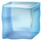 Crystal ice cube. Cold glossy water block