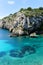 Crystal mediterranean blue water. Menorca
