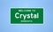 Crystal, Minnesota city limit sign. Town sign from the USA.