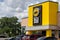 Crystal, Minnesota - July 21, 2019: Exterior of a Buffalo Wild Wings chain restaurant. Also known as B-Dubs, this dine-in