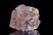 Crystal natural rose quartz. Isolated on a black mirror