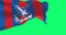 Crystal Palace football club flag waving in the wind on green screen