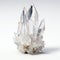 Crystal quartz on a white background, close-up, macro