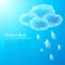 Crystal rainy cloud abstract background