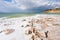 Crystal salt beach on Dead Sea coast - 8