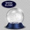 Crystal snow globe transparent and isolated.