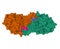 Crystal structure of human tyrosylprotein sulfotransferase-1 brown and green complexed with gastrin peptide purple and blue