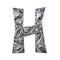 Crystal triangulated font letter H 3D render
