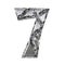 Crystal triangulated font number SEVEN 7 3D