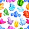 Crystal vector crystalline stone or gem and precious gemstone for jewellery illustration set of jewel or mineral stony
